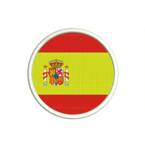 Spain round woven flag