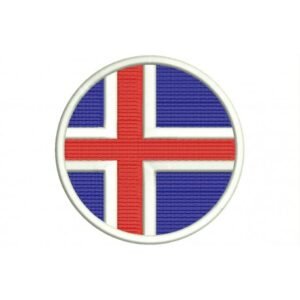 Iceland round woven flag