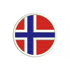 Norway round woven flag