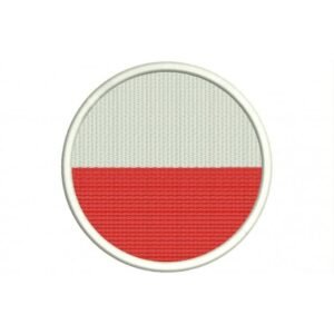 Poland round woven flag