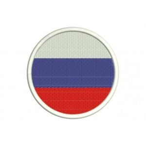 Russia round woven flag
