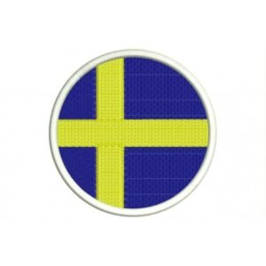 Sweden round woven flag