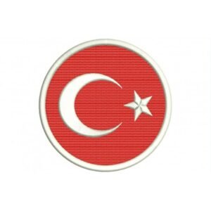 Türkiye round woven flag
